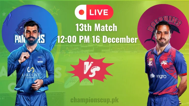 Panthers vs Dolphins Live Streaming | 13th Match Champions T20 Cup