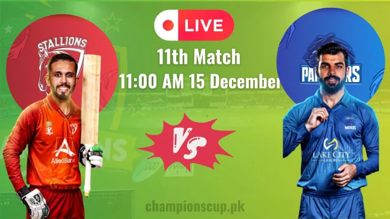 Stallions vs Panthers Live Streaming | 11th Match Champions T20 Cup